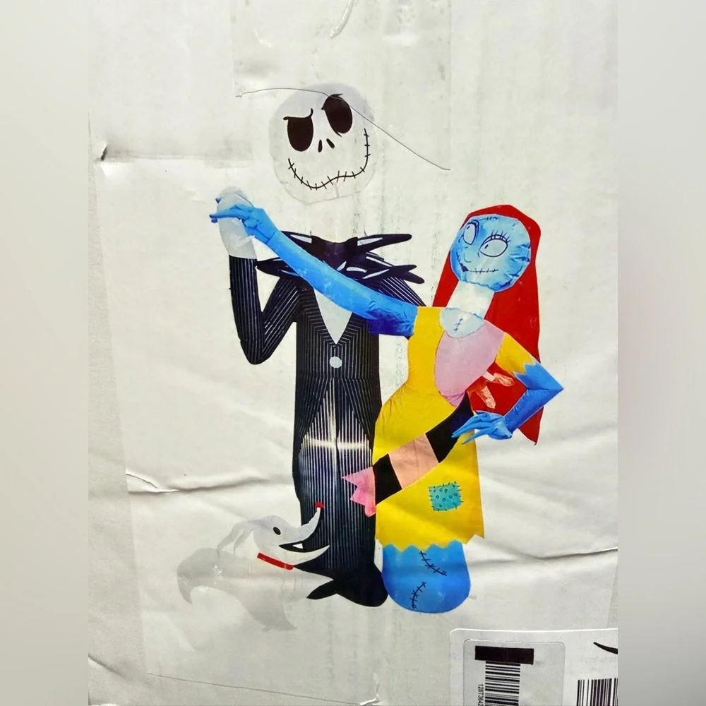 6ft Jack Skellington and Sally with Zero inflatable Decoration